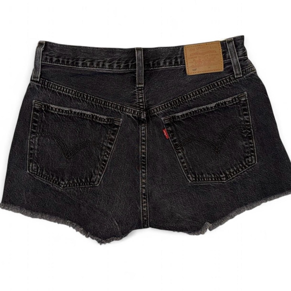 Levi's 501 Black Distressed Jean Shorts Size 28 Excellent Condition
